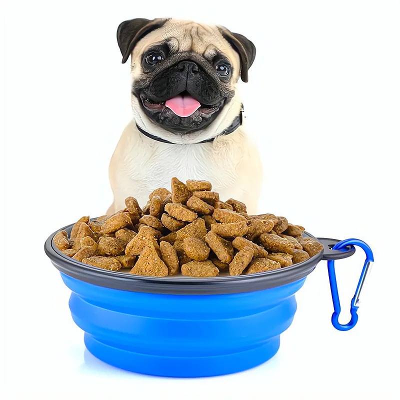 Portable Steel Dog Food & Water Bowl Stylish Silicone Folding Outdoor Bowl Practical Plastic Dog Bowl Feeding Outdoor Adventures