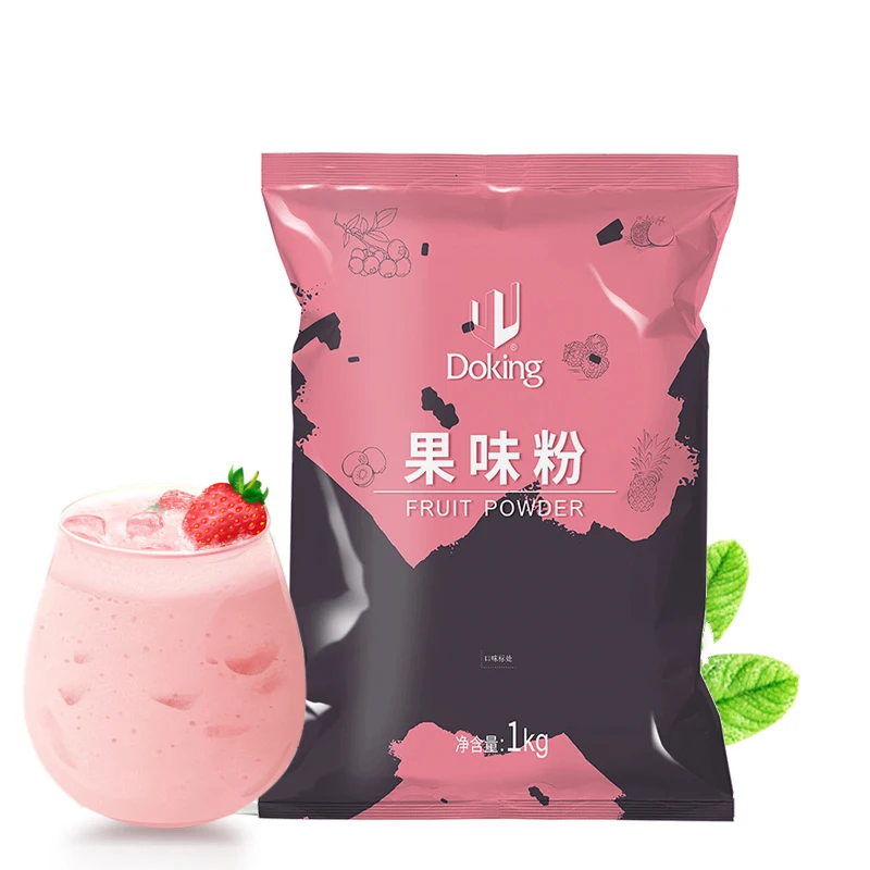 China factory supply fruit flavor powder bubble tea ingredients strawberries flavor powder