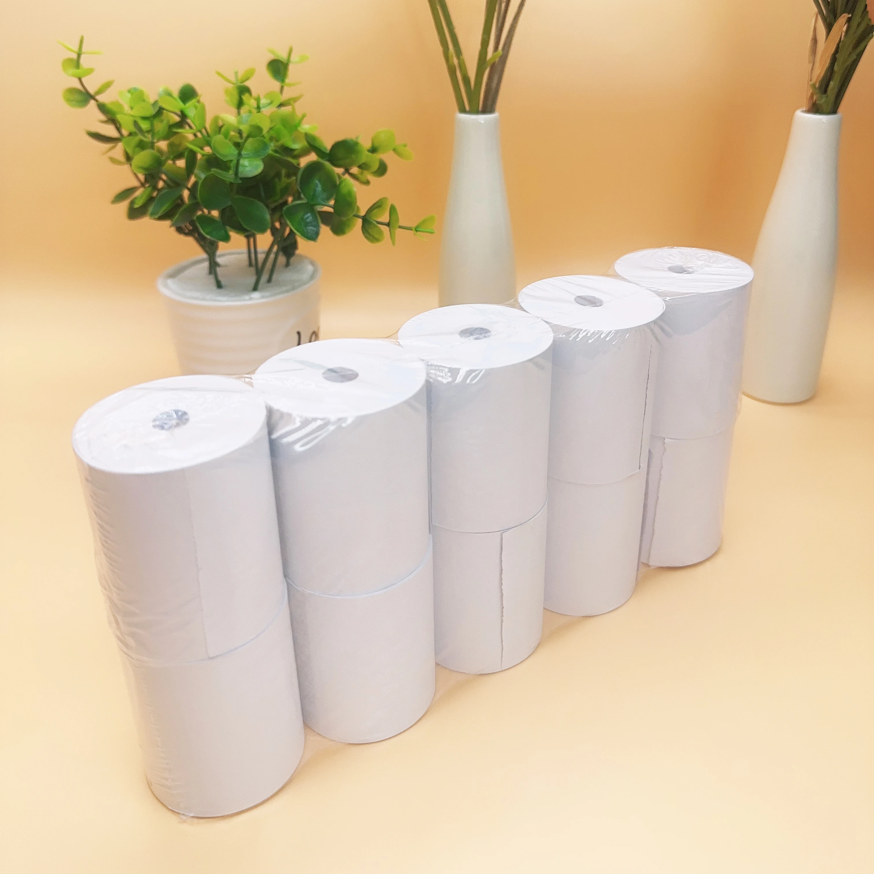 Black Printing Cashier Paper Roll Thermal Ocb Rolling Paper Thermal Paper Roll For Supermarket Bank Pos