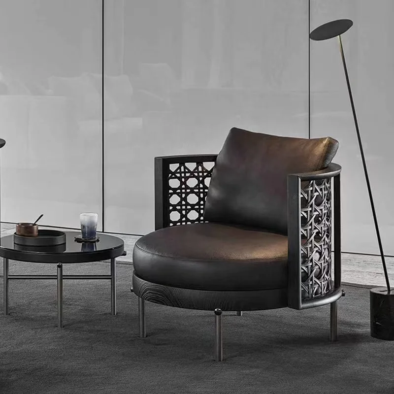 Italian modern simple single sofa Nordic living room bedroom designer creative weaving leisure chair