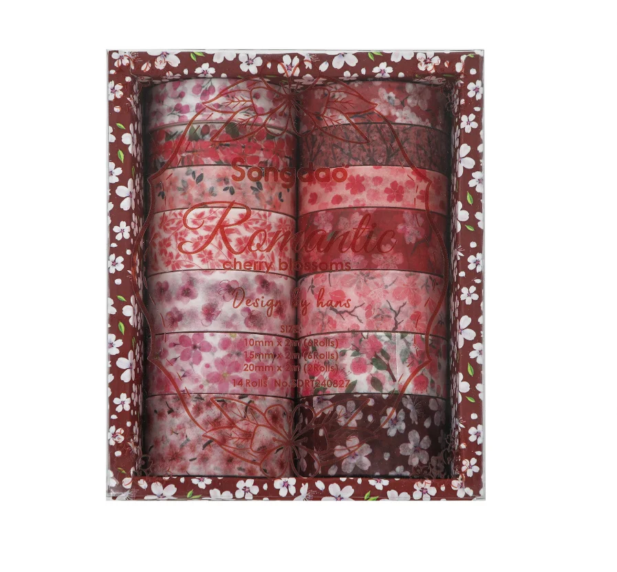 14 rolls cherry blossoms washi masking tape set for diy handcraft journaling decoration japanese style tapes