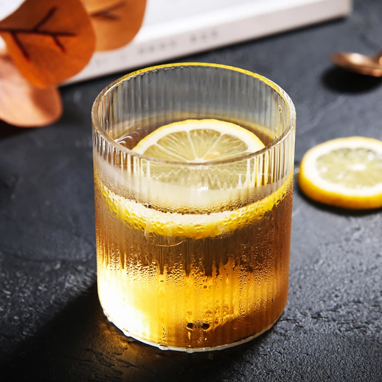 classic glass cup for ice cream dessert glass juice cup  ripple glass cup