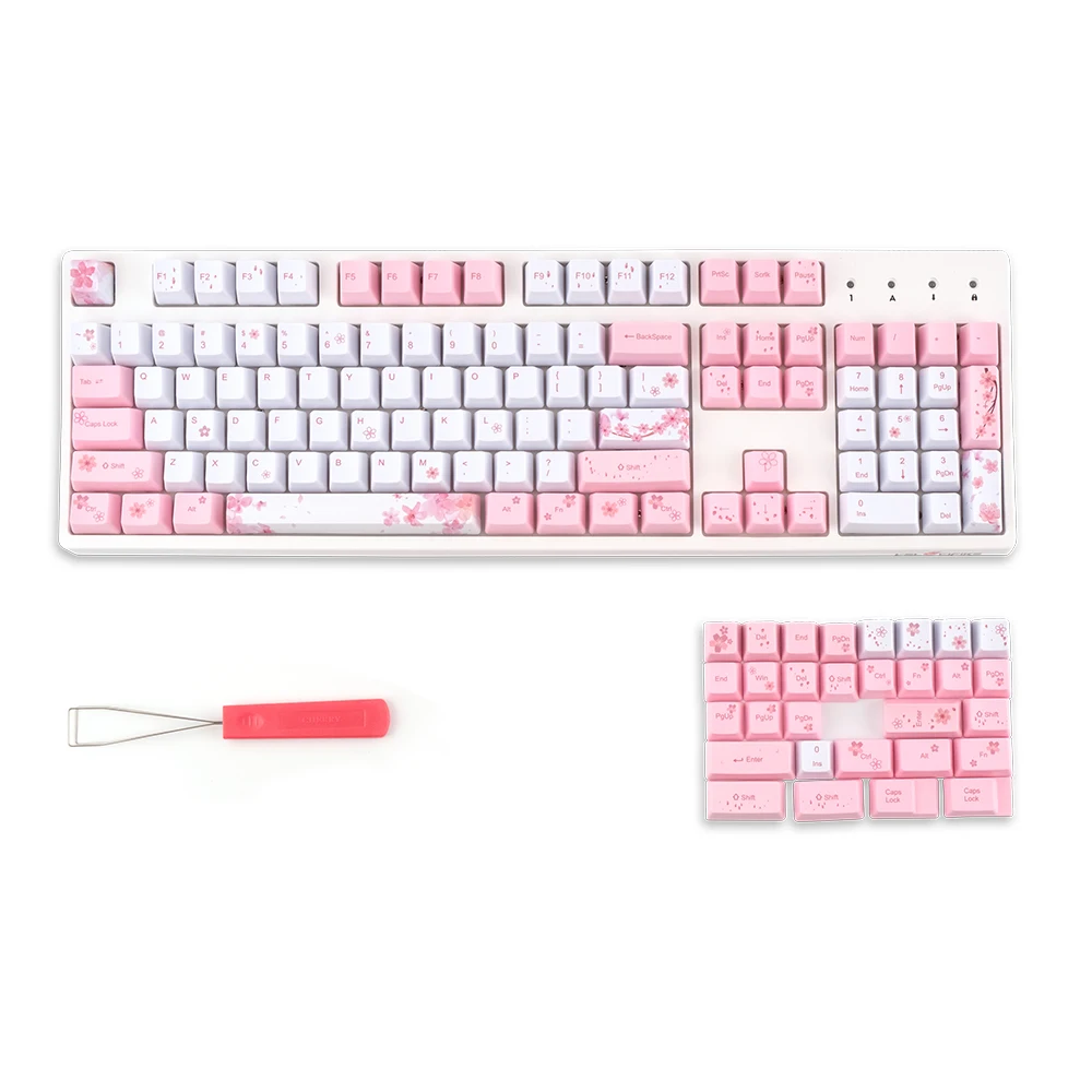 MX Switches Mechanical Keyboard Fullsize Tenkeyless Winkeyless Fuji Sakura PBT Keycaps Set