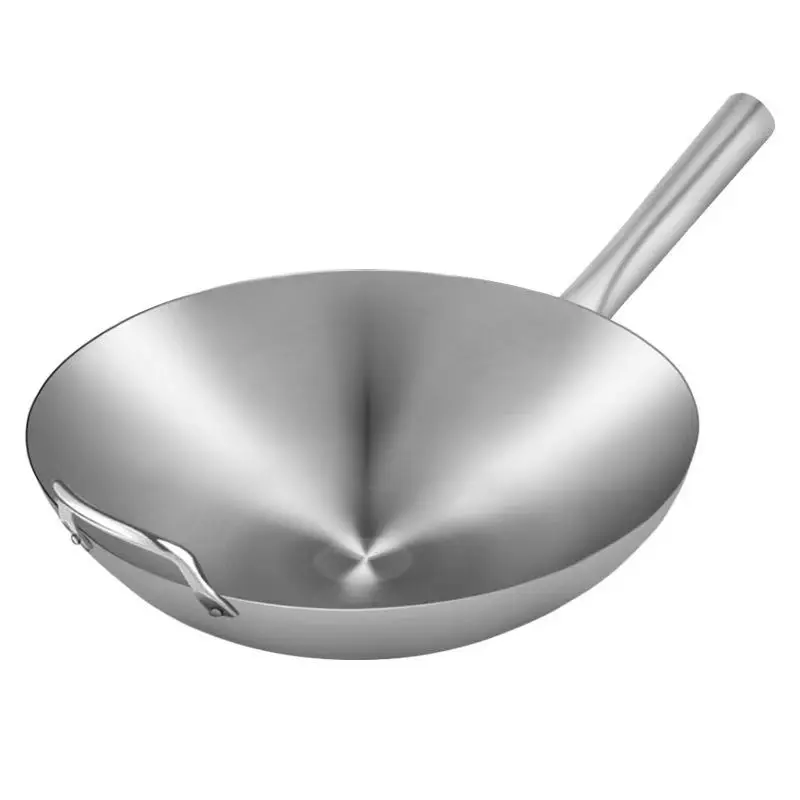 zhongte Professional Stainless Steel 26-100cm Wok Kitchen Utensils Fry pan Stainless Steel Pot big wok two handles