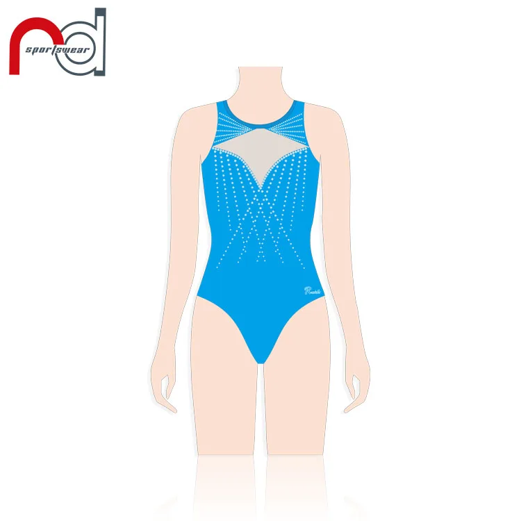 Custom Designed Child Dancewear Leotards Gymnastics Girls Mesh Long Sleeve Balle Leotard