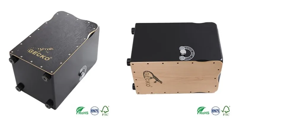 GECKO CL99 Cajon Box Drum High End Latin Handmade Percussion Instrument Ash Maple Cajon Drum with Adjustable Snare String
