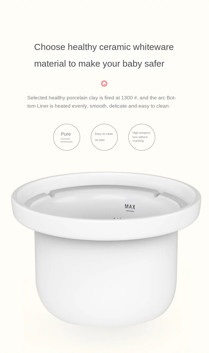 Tonze Smart Preset Mini Ceramic Slow Cooker 1L For Soup Baby Porridge Bird Nest Electric Crock pot