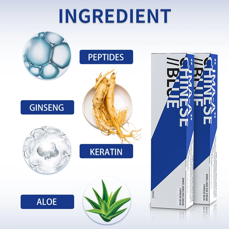 Hair Dye Tint Hair Coloring Cream Chinese Blue Hair Color Cream