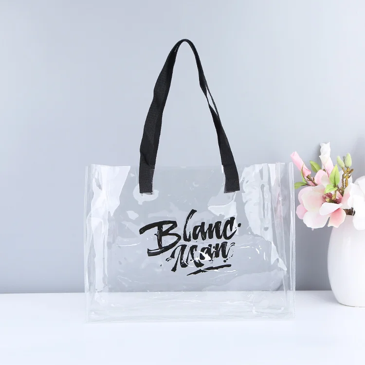 Custom Pvc Bag Color Transparent Jelly Bag Advertising Plastic Portable Shopping Bag Pvc Handbag