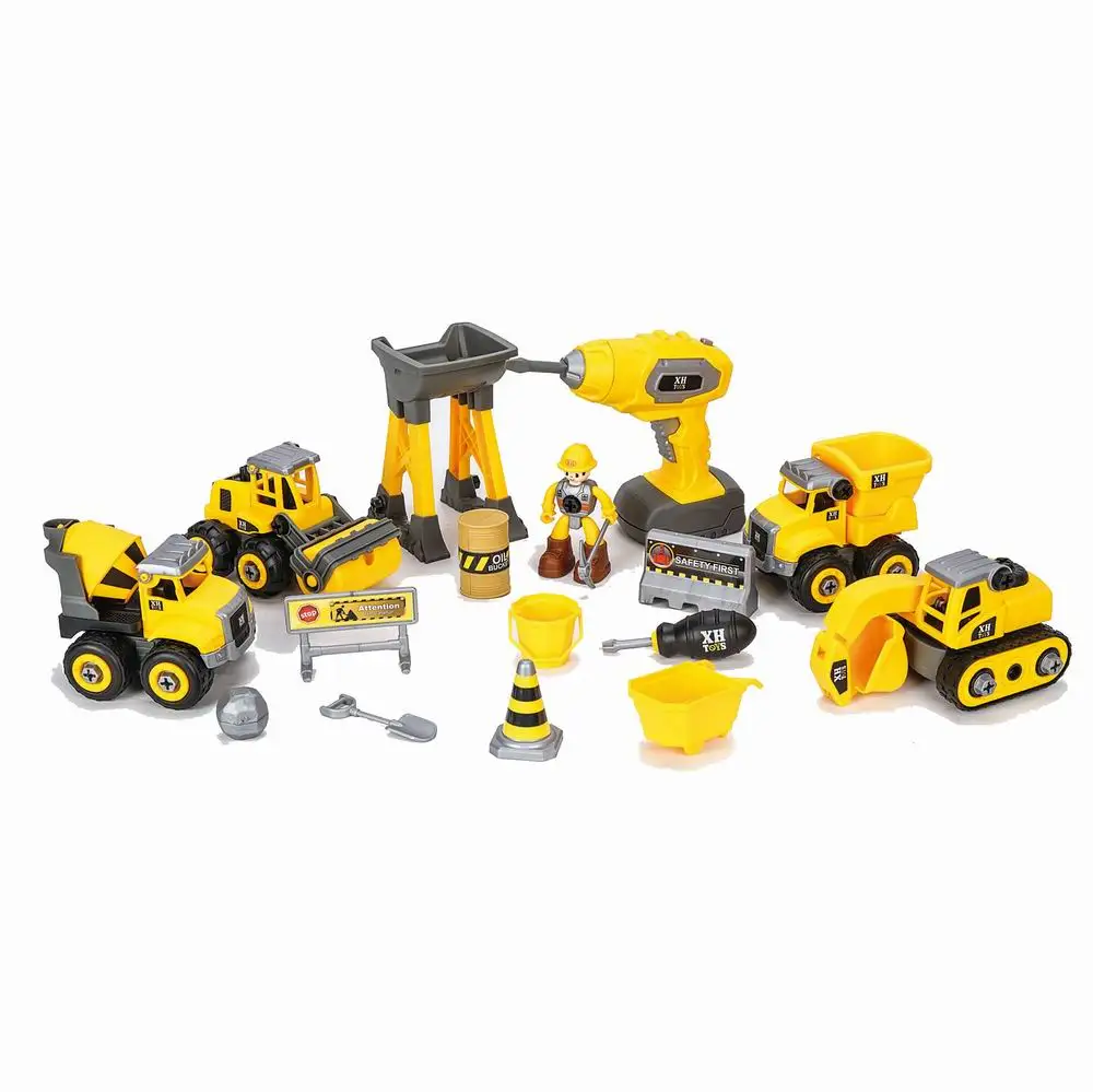 Construction shop truck theme vehicle take apart construction assemble car diy truck engineering toys truck toy car for kids