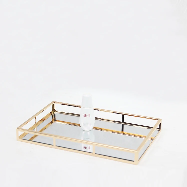 Best Selling Metal Glass Tray  Large Capacity Storage Decorative Glass Tray Practical Environmental protection Glass Tray