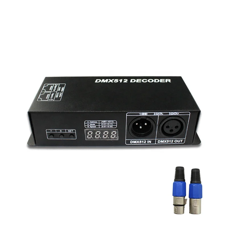 New DC12 24V 3 Channel DMX LED Controller 4 Channel DMX512 RGB LED Controller DMX512 Decoder With Display