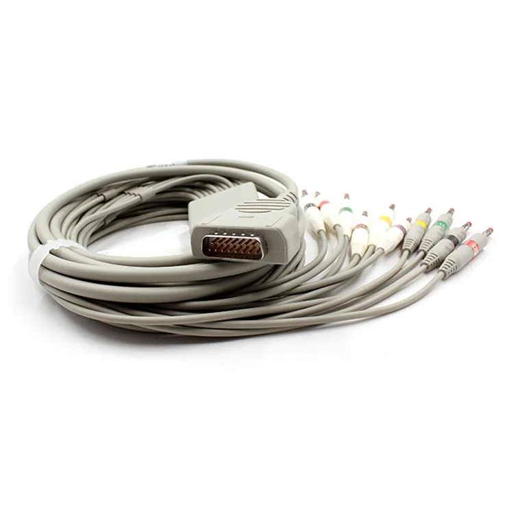 Plinma OEM medical supplier One-Piece 10-Lead ECG patient cable EKG Cable lead wire