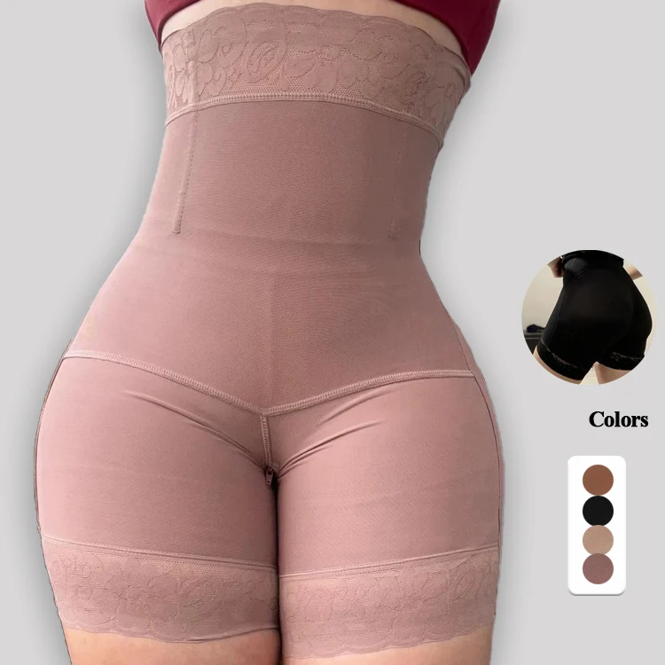 Hot Selling Firm Faja Shapers Sexy Lace Soft Sculpting Shorts with Tummy Control High Waist Shaperwear For Women Wholesale
