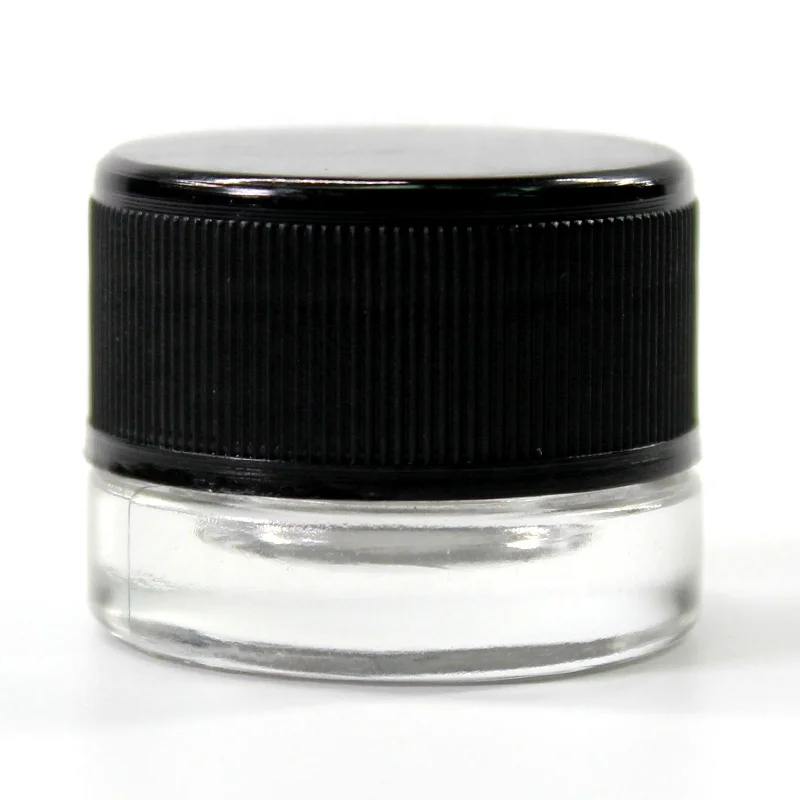 UKETA cheap children resistant 1oz smell proof concentrate round clear weed glass