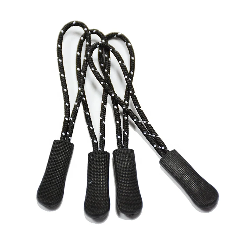 Zipper Pulls Custom Logo High Quality String Zipper Pull for Outdoor Sport Bags Sports Suit