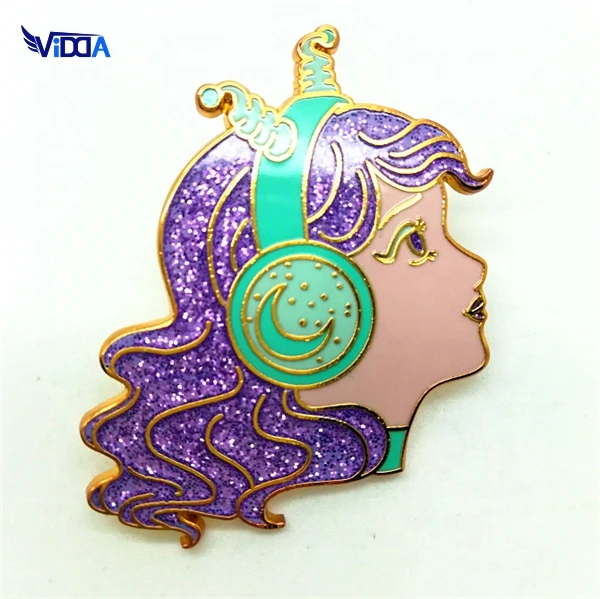 Небольшой минимальный заказ индивидуальный мультяшный Дизайн Жесткий Эмаль Блестящий металлический значок