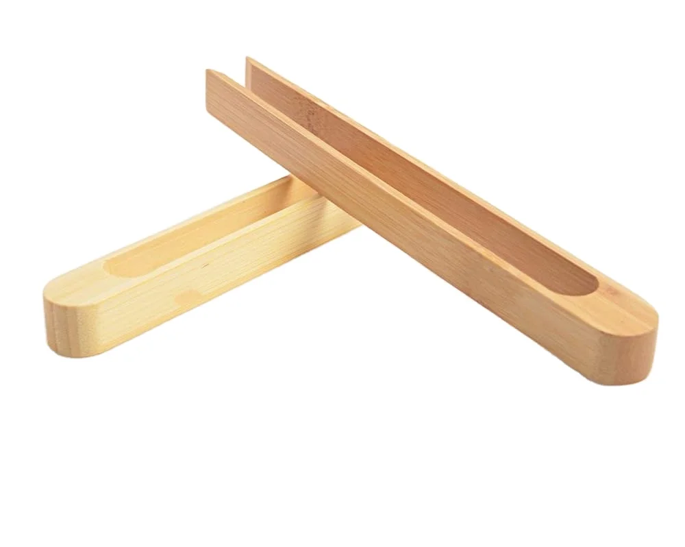 Eco Friendly Bamboo Toast Tongs Custom Wood Toaster Tongs with Anti Slip Design and Cooking Oil Coating for Cooking