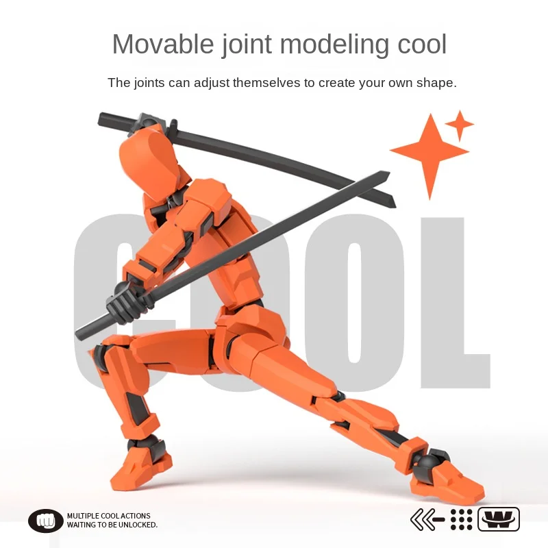 Custom DIY articulated 13 robot dummy action figure 3d printing action figure t13 multi-jointed movable robot for kids toys