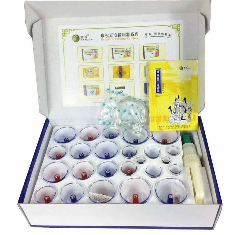 Equipment of Traditional Chinese Medicine Kangzhu Magnetic Needles Vaccum Cupping Hijama Kit 24PCS