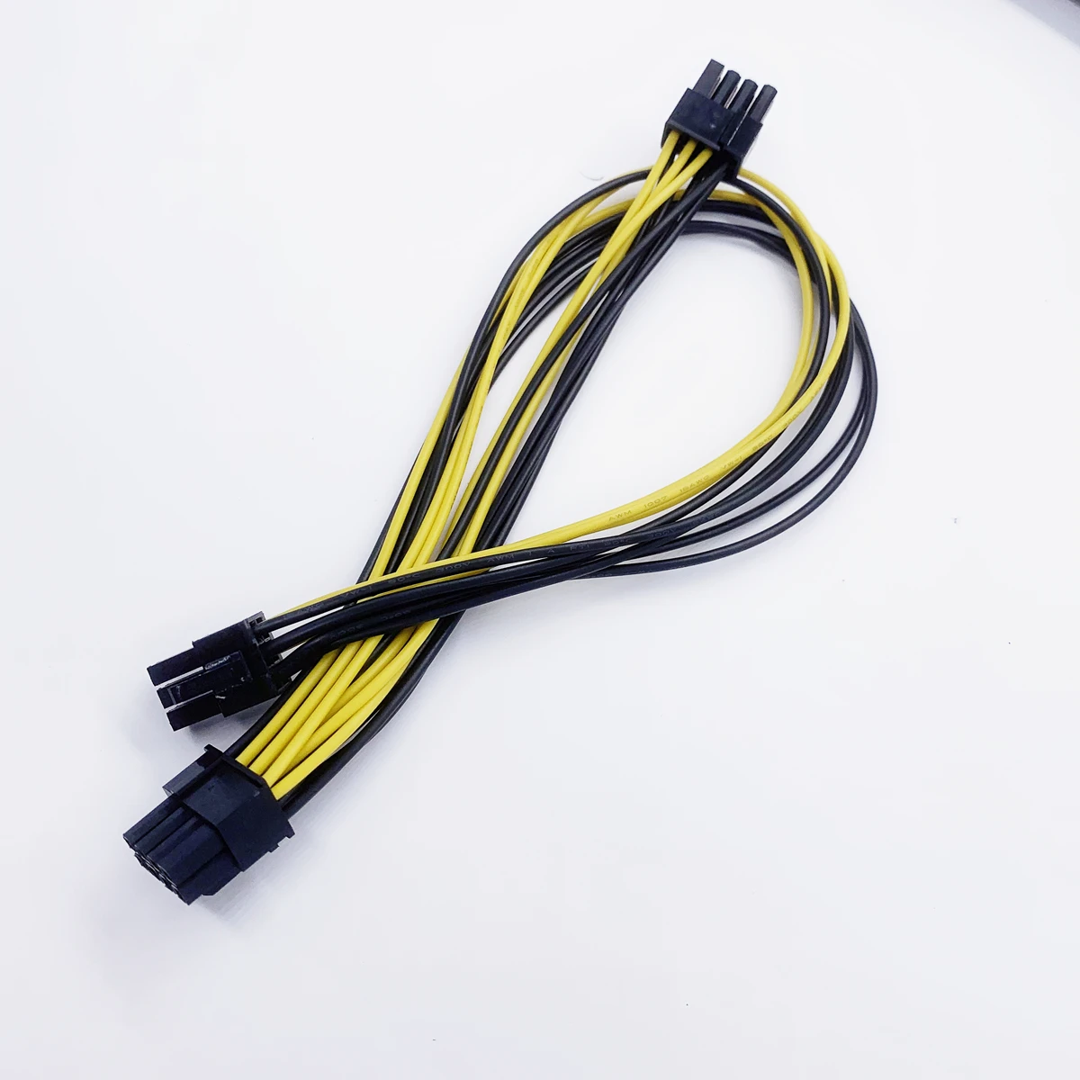 PCIe 6 Pin to Dual 8 Pin 6+2 Pin Connectors Graphics Card 40+20cm 16 AWG Cable PSU Riser Adapter Cable