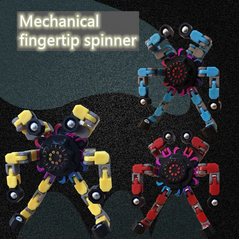 New Design Transformable Fingertip Gyros 4 colors Mechanical Fingertip Toy For Kids And Adults Finger Spinner Fidget Spinner