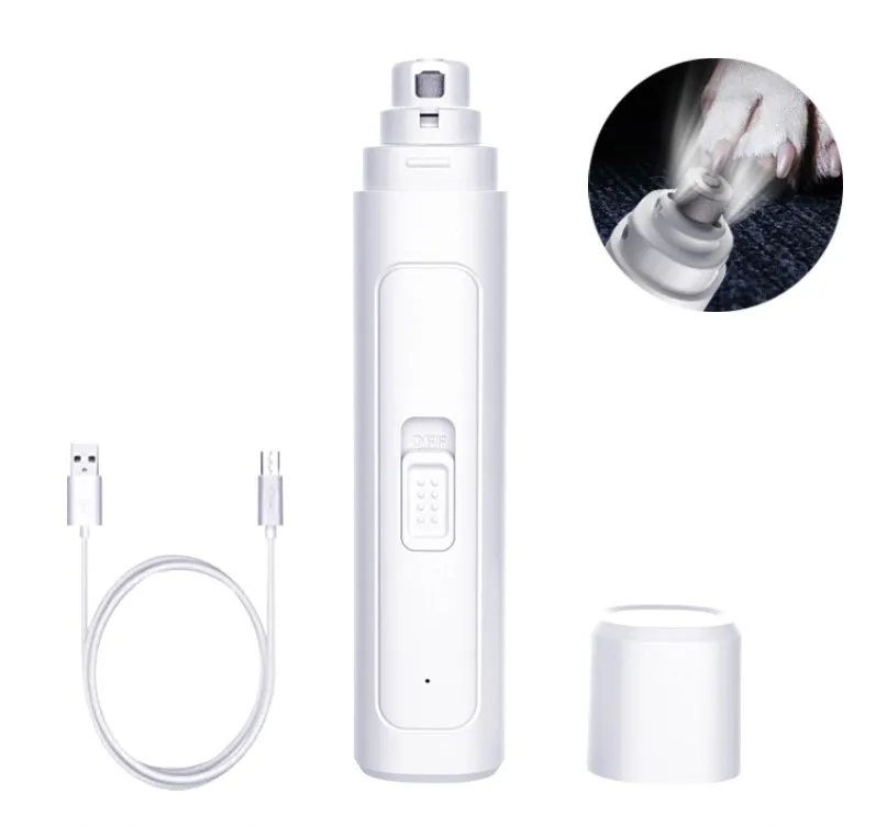 
LED Light Dog Nail polisher 2-Speed USB Charging Electric Pet Nail Trimmer Low Noise Pet Nail Grinder Grooming Tools 