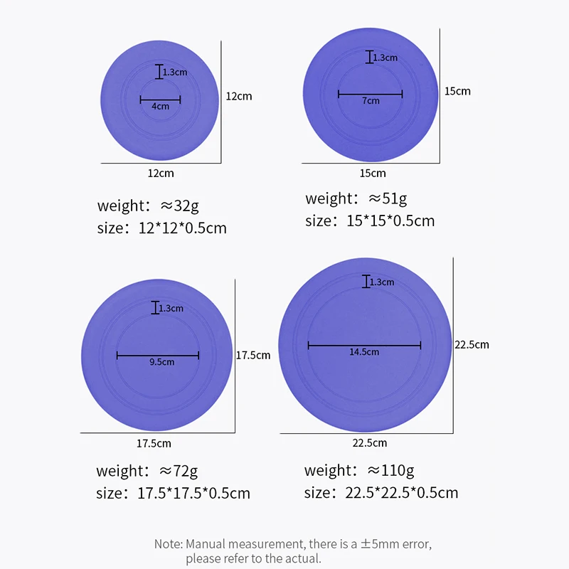 Wholesale Stock Custom Logo Printing Foldable Silicone Flying Disc Golf Disc Toy Blank 4 Size Sport Soft Fly Disc