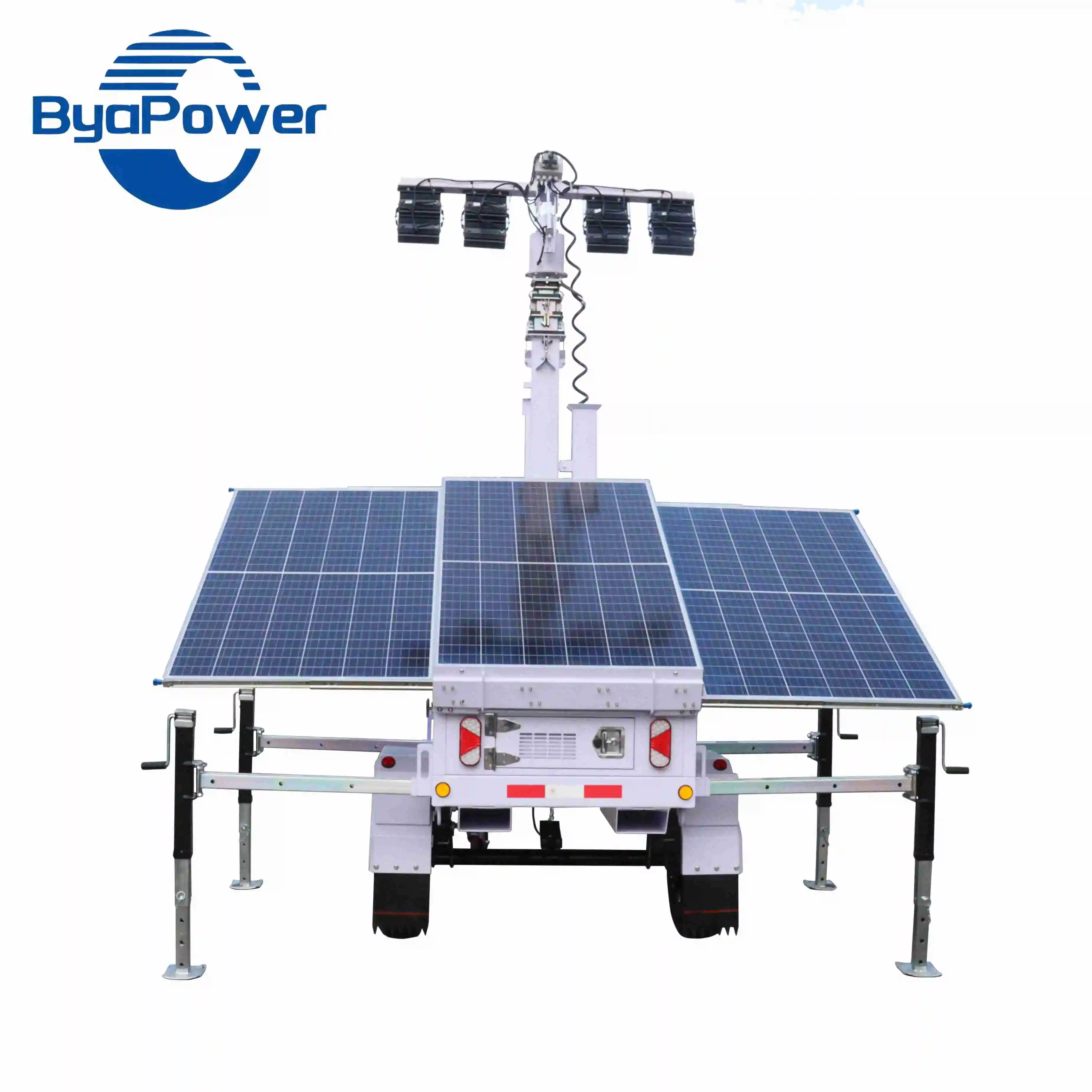 Custom High Quality Solar Powered Trailer With Mobile Led Light Tower For Outdoor Use And Emergency Lighting