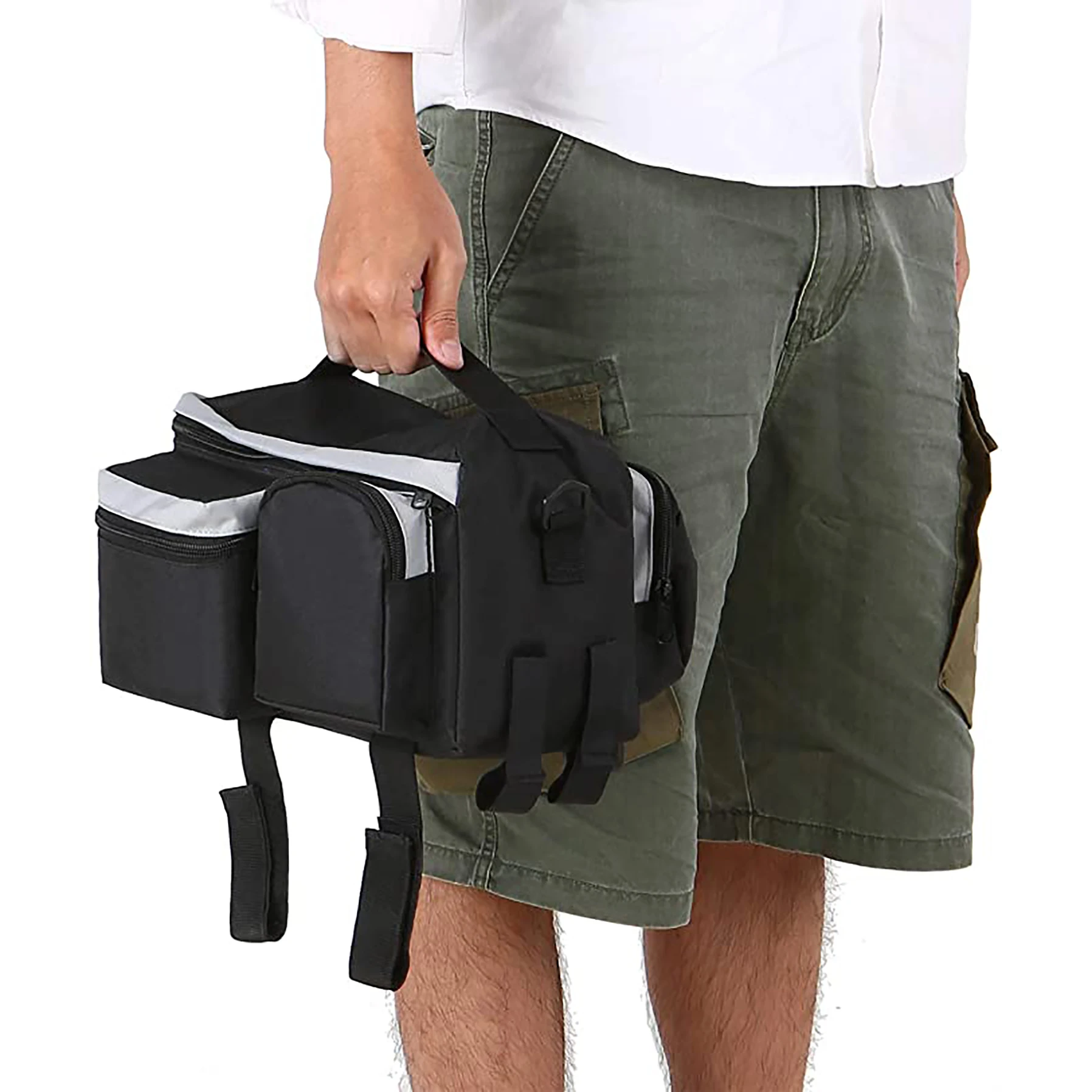 Bicycle Rear Seat Bag Multifunctional Cycling Bike Rear Rack Trunk Pannier Luggage Carrier Bag Handbag Shoulder Bag