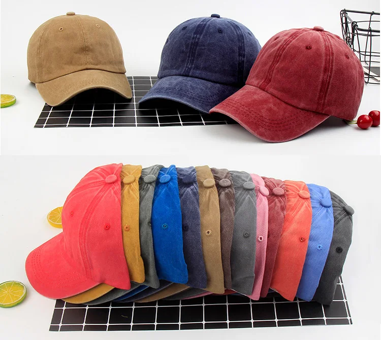 Solid Spring Summer Women Ponytail Baseball Cap Fashion Hats Men Cotton Outdoor Vintage Visor Casual Hip Hop Cap Cowboy Hats