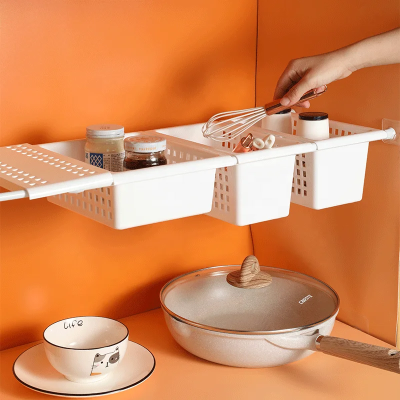 Retractable Cabinet Shelving Tiered Storage Pot Kitchen Sink Utensils Multi-functional Storage Water Filter Baskets