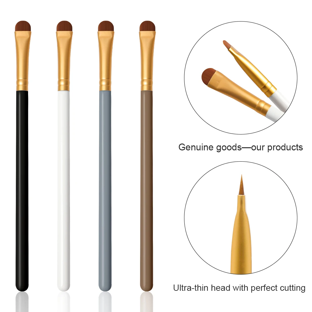 Ultra-Thin Fine Angled Eyeliner Brushes round Definer Brush Wood Handle Brow Lift Single Makeup Eyebrow Tint Dyeing Eye Lip Use
