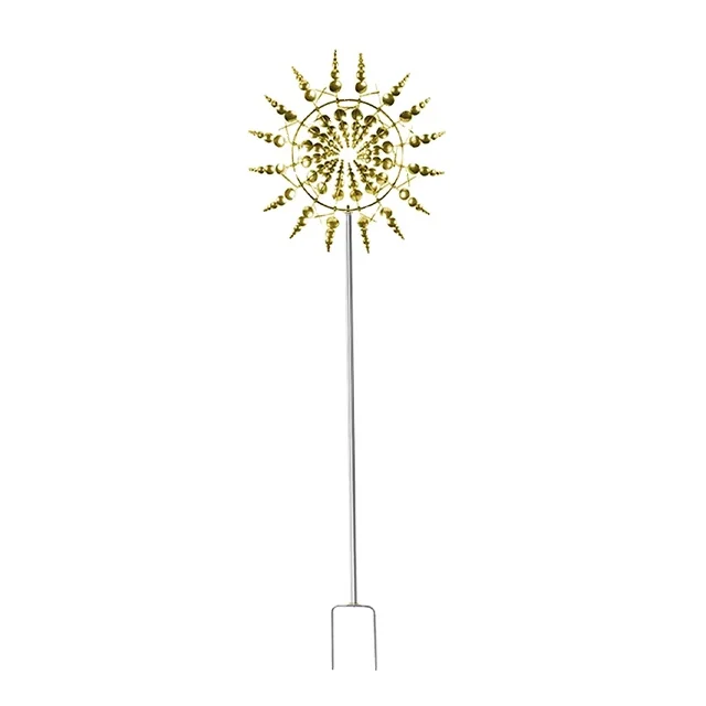 originality iron art gold and silver rotate sunflower windmill for meadow garden edging decoration outdoor
