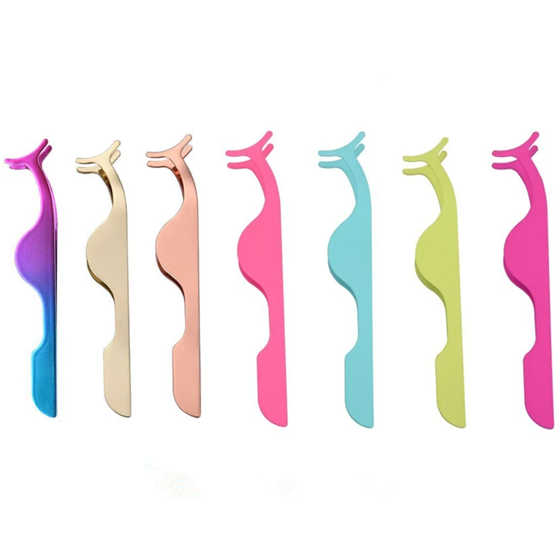 Пинцет для наращивания ресниц из нержавеющей стали с расческой золотисто-розового золота аппликатор бровей набор