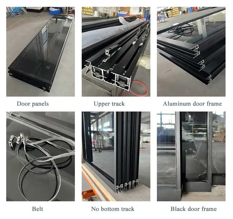 HDSAFE office door manufacturer soft closing telescopic panel sliding door living room Luxury indoor glass panel door aluminum