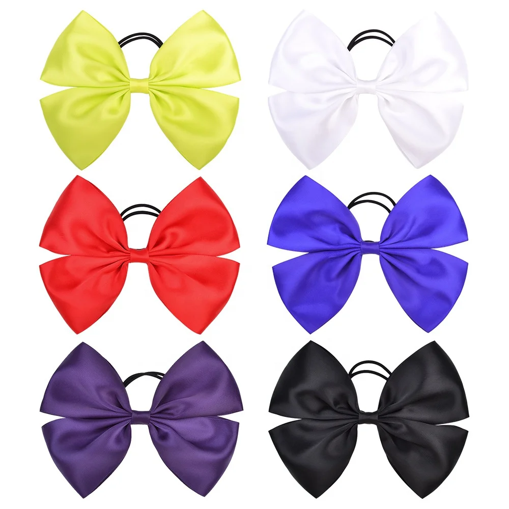 E-Magic Wholesale grosgrain ribbon bow with elastic custom child hair band tie with bows colorful hair bow for kids