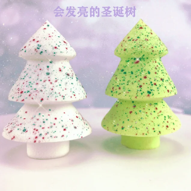 2022 new gifts gradient Christmas hat tree beauty makeup egg sponge dry wet dual use Christmas powder puff blender makeup tools