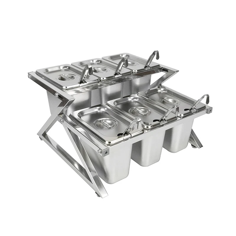 Stainless steel portions basin rack jam box milk tea shop specific milk tea seasoning box Kitchen Storage Canisters