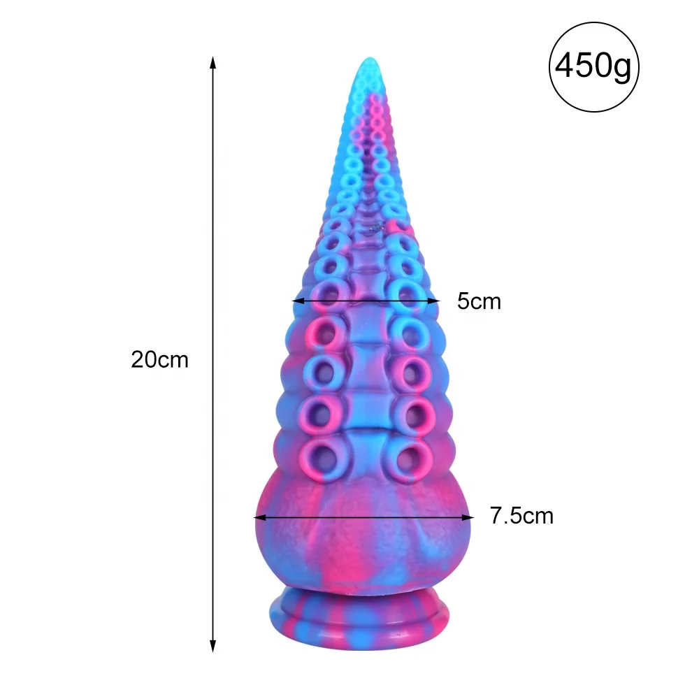 Monster Dildo Tentacle Adult Toy Big Thick Dildos Wholesale Fantasy Colorful 8 Inch Monster Dildo with Octopus-Shape