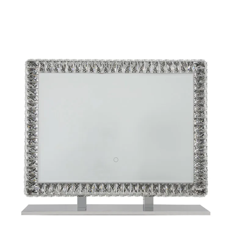 ILUMAY rectangle vertical glass Sparkly crushed diamond mirror vanity