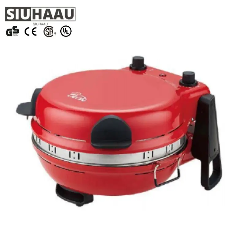 12-Inch Mini Electric Pizza & BBQ Oven Stainless Steel Built-In With Rotating Feature USB Power Source Household Stone