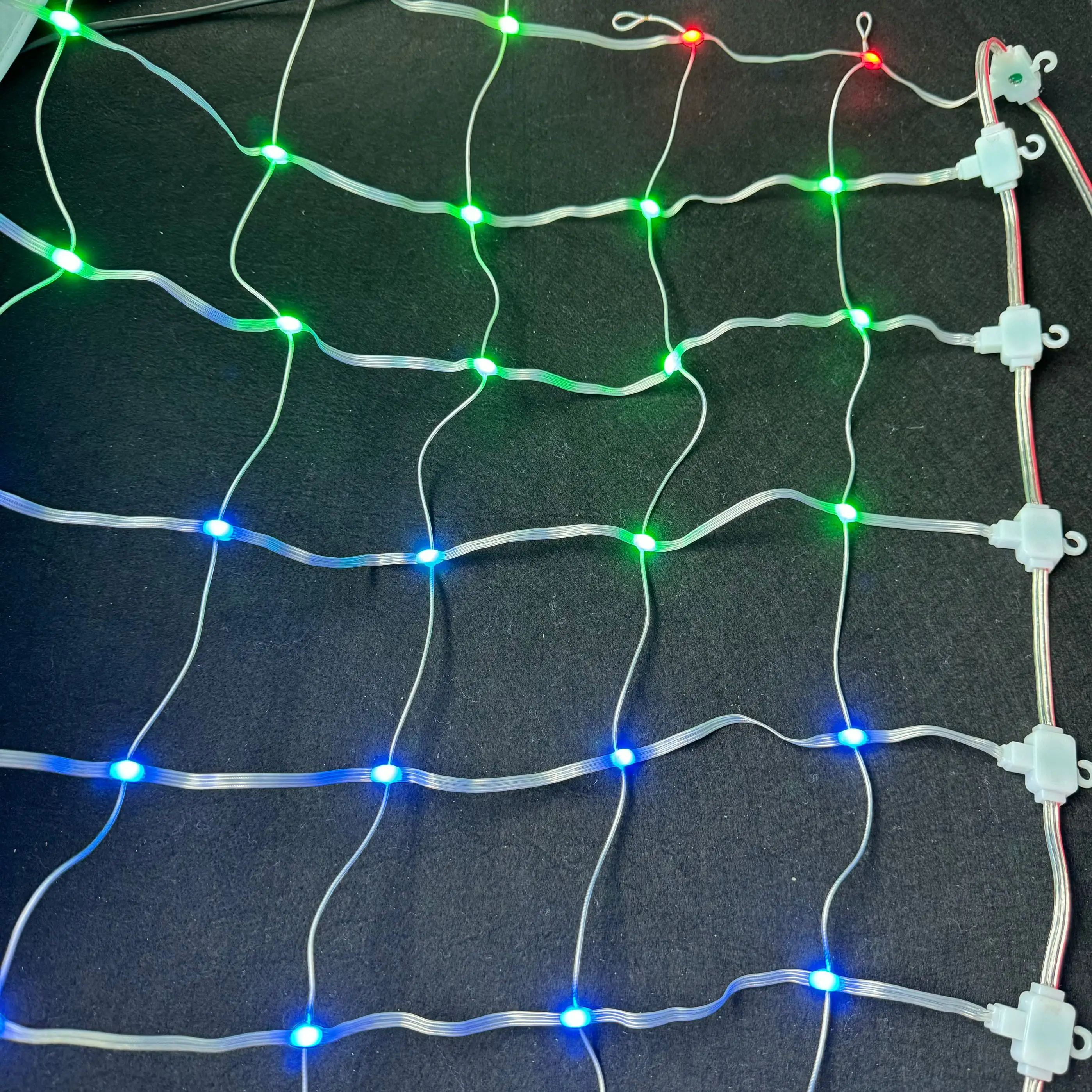 DC12V 100mm Pitch Addressable WS2812B RGB Smart LED Flexible Seed Flexible Matrix Grid Screen Lights P67 Clear Wire 1M wide