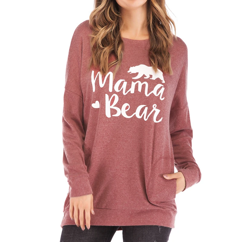 Wholesale New Fashion Design Custom Logo Long Sleeve Loose Tops Color Block O-Neck Pullover Top