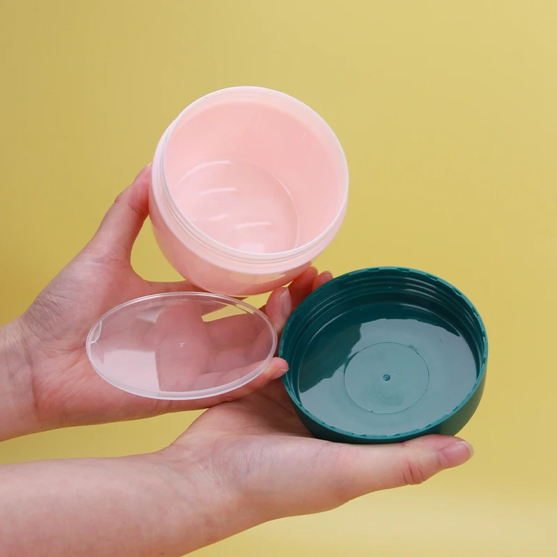 Recycled Plastic Cosmetic Jars Round Shape Cream Jar Customized Color Plastic Round Jars