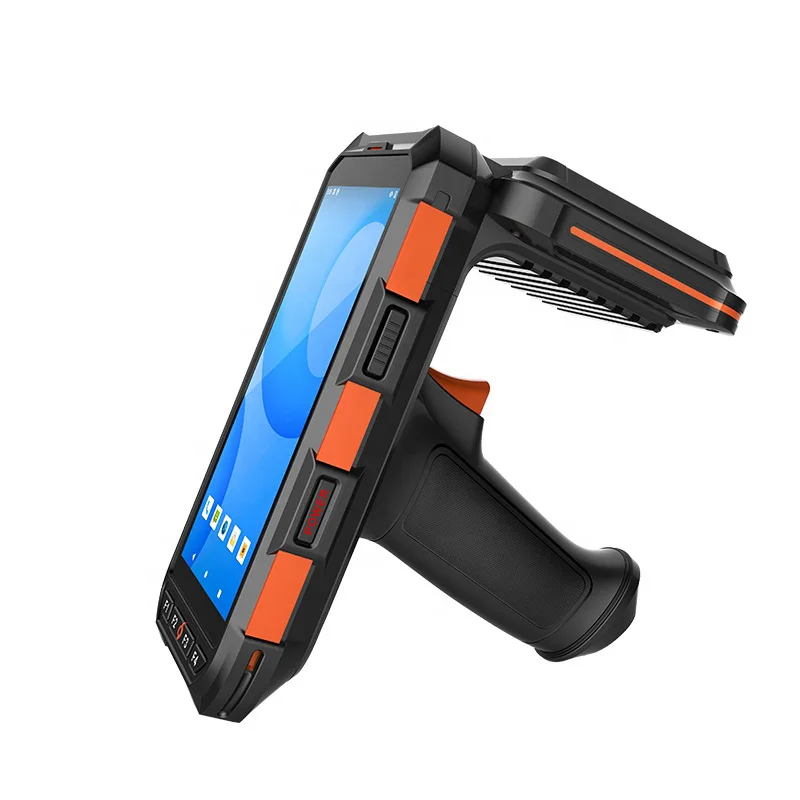 18 Meters Rugged Android 10.0 Long Range 5.5 Inch Barcode Scanner  Portable Pda Data Terminal Inventory Uhf Rfid Handheld Reader