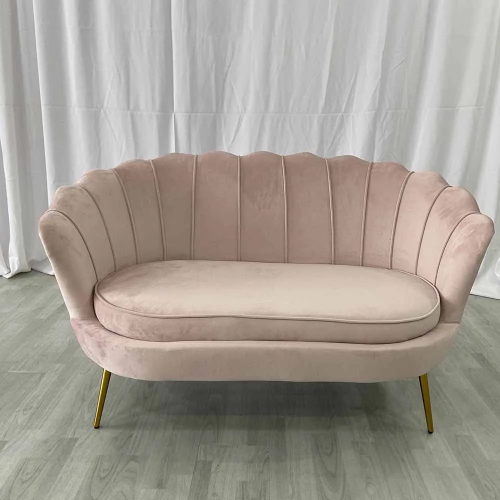 High Quality Fabric leisure chair metal leg double couch for hotel furniture armchair for living room