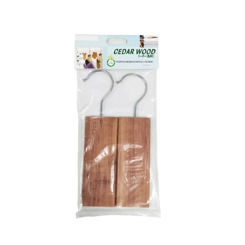 2 PCS 13cm  100% natural aromatic red wood cedar block anti-moth repellent cedar hang ups for closet
