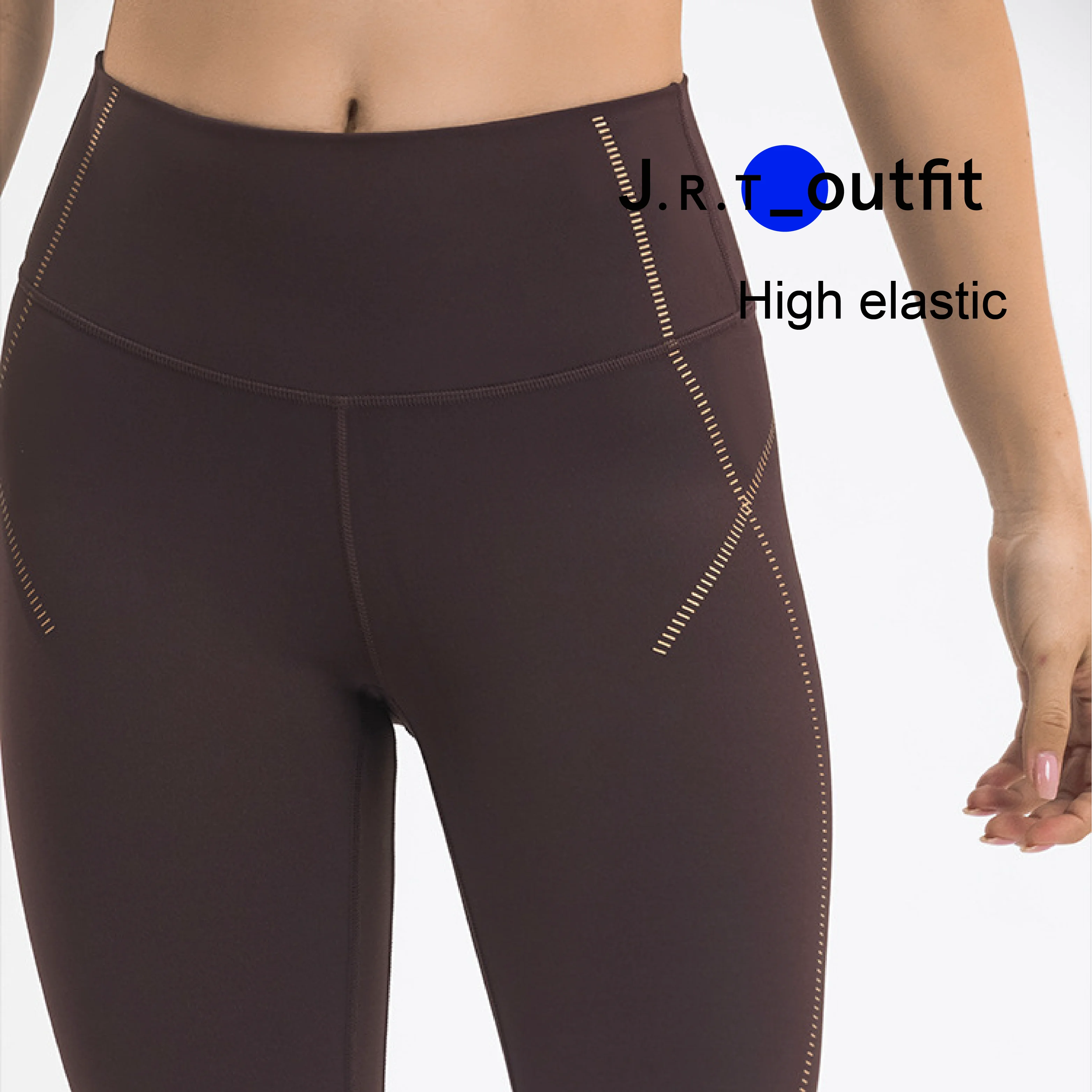 J.R.T High Quality Solid Fitness Full Length Quick Dry Sweat-wicking Womens Gym Apparel Compression Leggings With Pocket