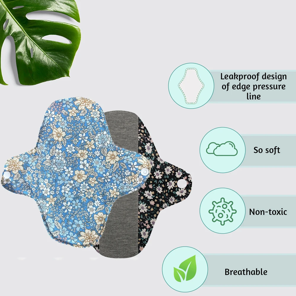 OEM Reusable Pad Washable Menstrual Cloth Napkins Ultra Thin Graphene Cotton Sanitary Napkin